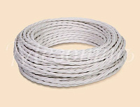Ретро кабель витой ПВХ (50м) 3*1,5 белый GE70151-01 ТМ МезонинЪ